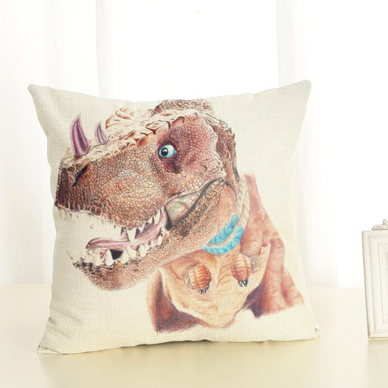 Capa de Almofada de Dinossauro  45x45cm ( Decoração de quarto infantil e casa)