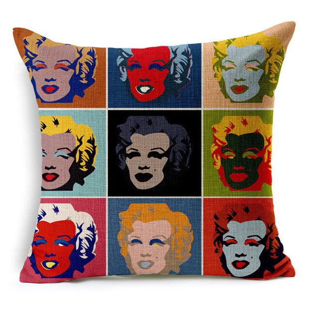 Capa de almofada, Marylin Moroe, capa vintage para sofá pop art