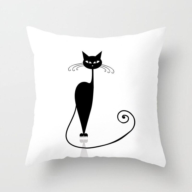 Capa de almofada engraçadas para amantes de gatos / 45cm x  45cm(Decoração de quartos e sala)