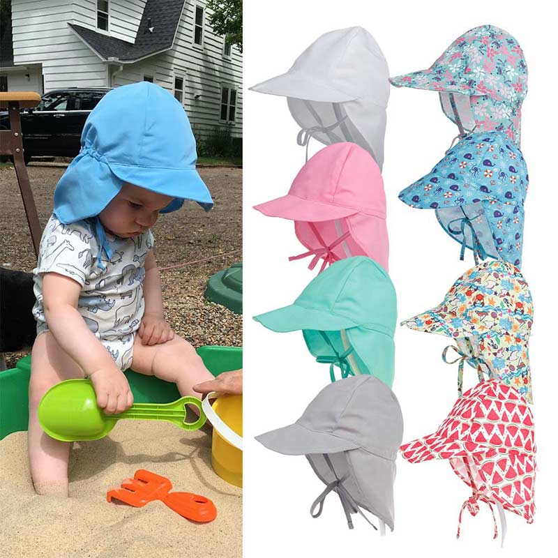Chapéu infantil de secagem rápida  (Para  crianças de 3 meses a 5 anos, com aba larga que auxilia a proteção contra raios ultravioleta)