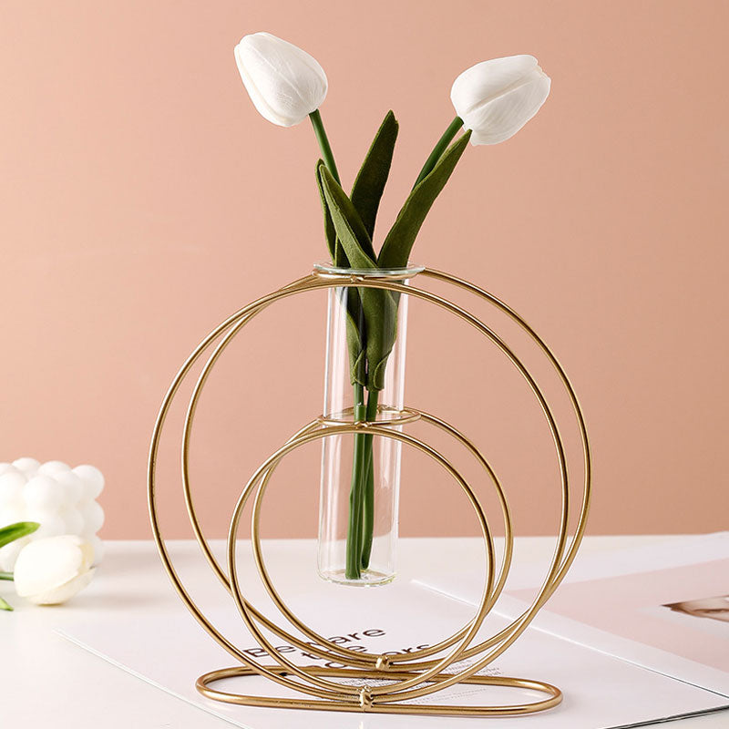 Suporte para flores simples nórdico com moldura de ferro (Vaso para decoração simples)