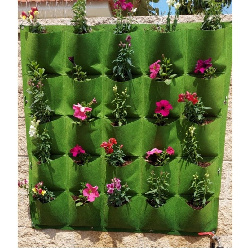 Bolsos para plantas na parede , decoração de jardim vertical