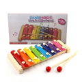 Xilofone Montessori Brinquedo Educacional de Madeira de Oito Notas Musicais