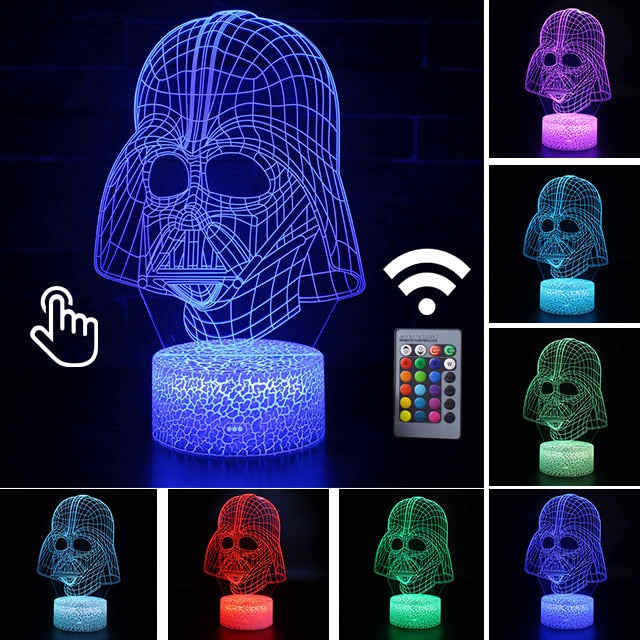 Lâmpada LED  Star Wars,Anime Figura Acrílica 3D