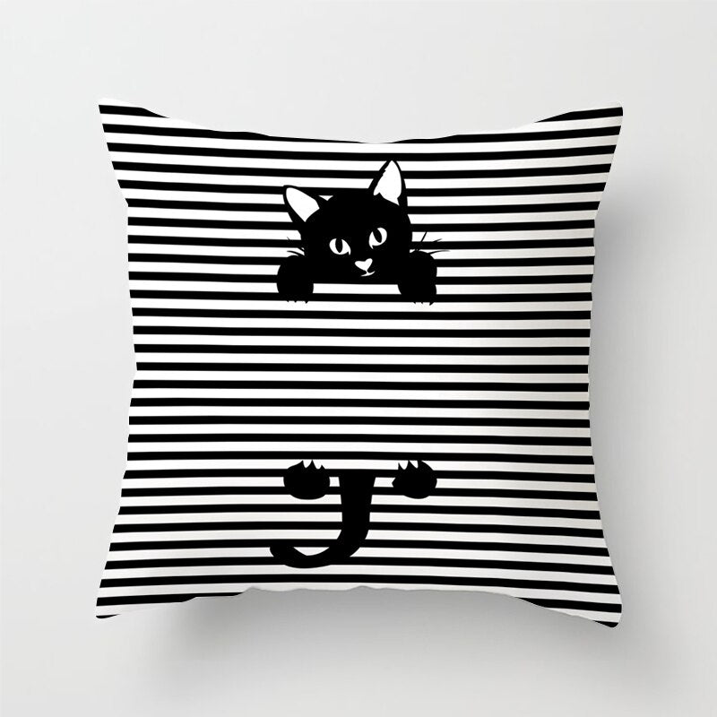 Capa de almofada engraçadas para amantes de gatos / 45cm x  45cm(Decoração de quartos e sala)