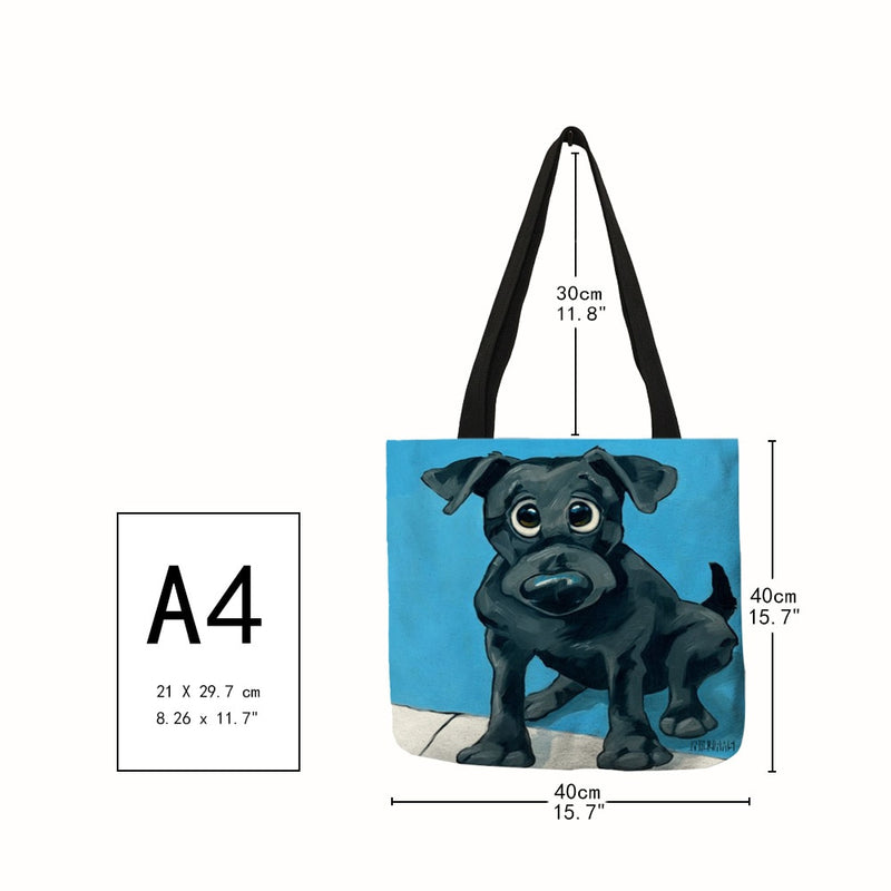 Bolsa reutilizável, casual, para armanezamento de compras, bolsa  personalizadas com estampas de  cachorros