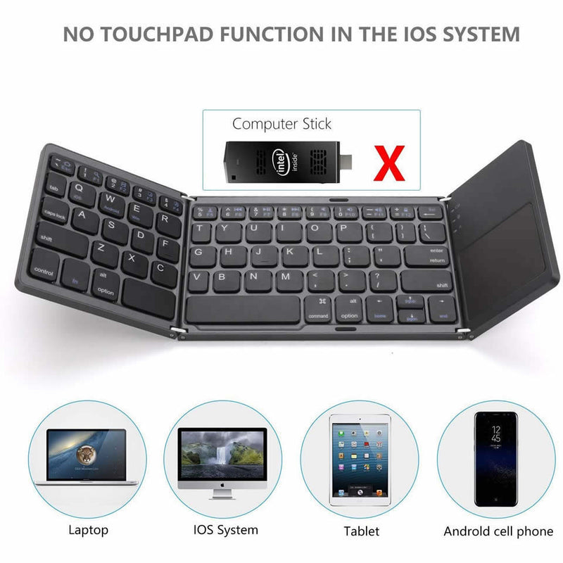 Mini teclado bluetooth,fechamento dobrável sem fio (Teclado para ios android windows ipad tablet)