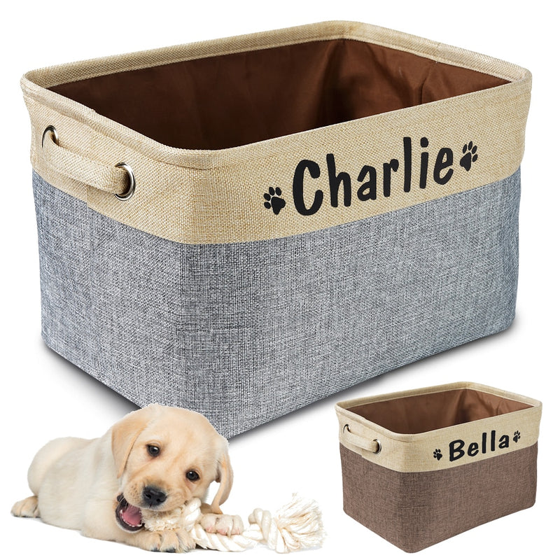 Cesta personalizada de armazenamento de brinquedos para cães e gatos