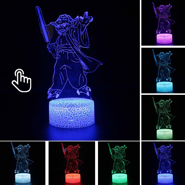 Lâmpada LED  Star Wars,Anime Figura Acrílica 3D