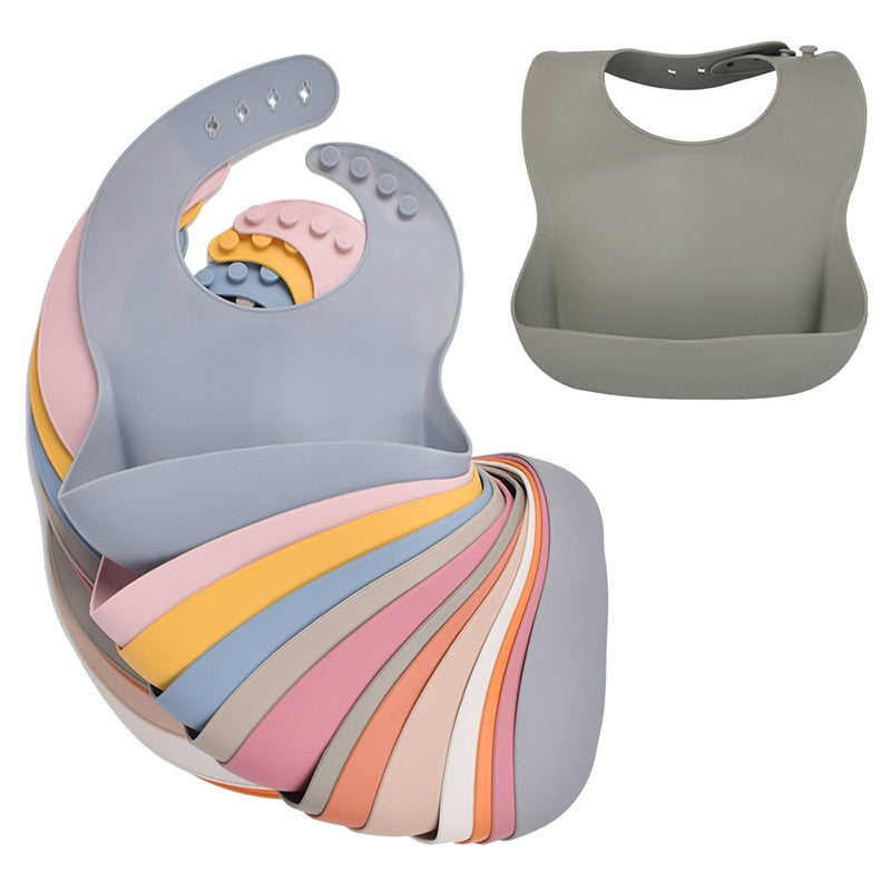 Conjunto de babadores tigela de silicone para bebê antiderrapante( Prato de sucção infantil com alça de madeira)