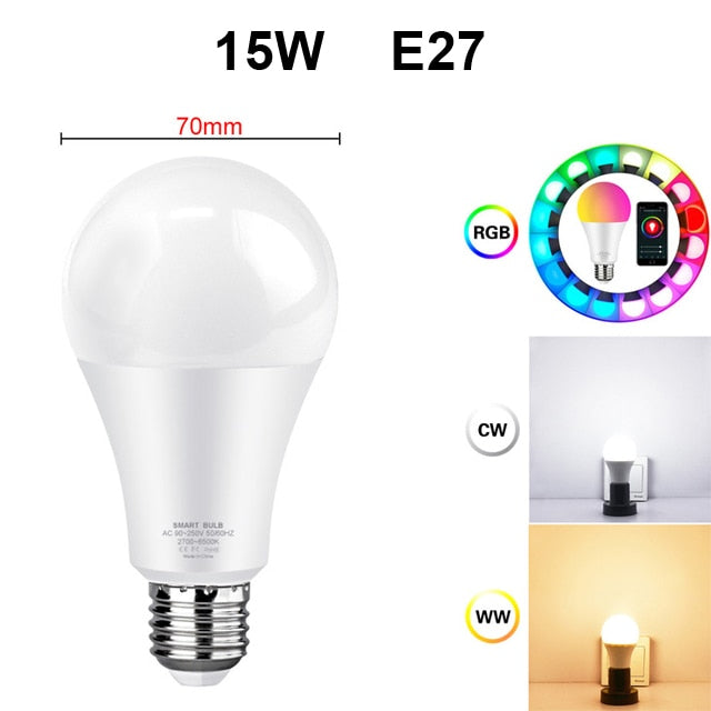 Lampada inteligente de Led 15 W ( Wi fi , Alexa, Google home)