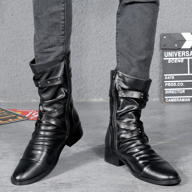 Botas de couro masculinas (Estilo e originalidade)