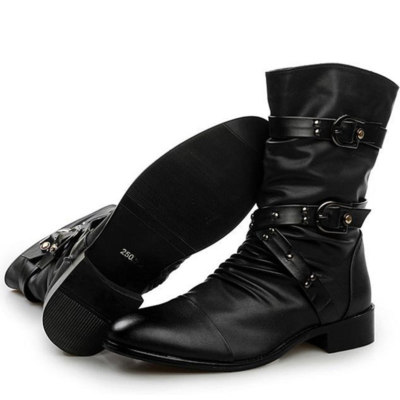 Botas de couro masculinas (Estilo e originalidade)