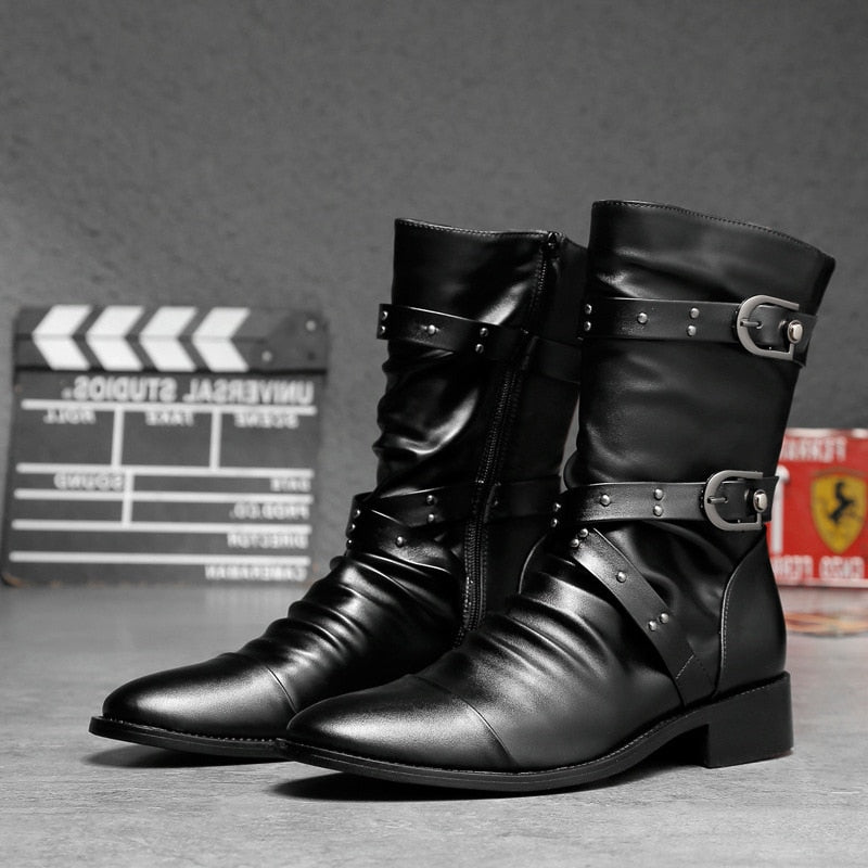 Botas de couro masculinas (Estilo e originalidade)