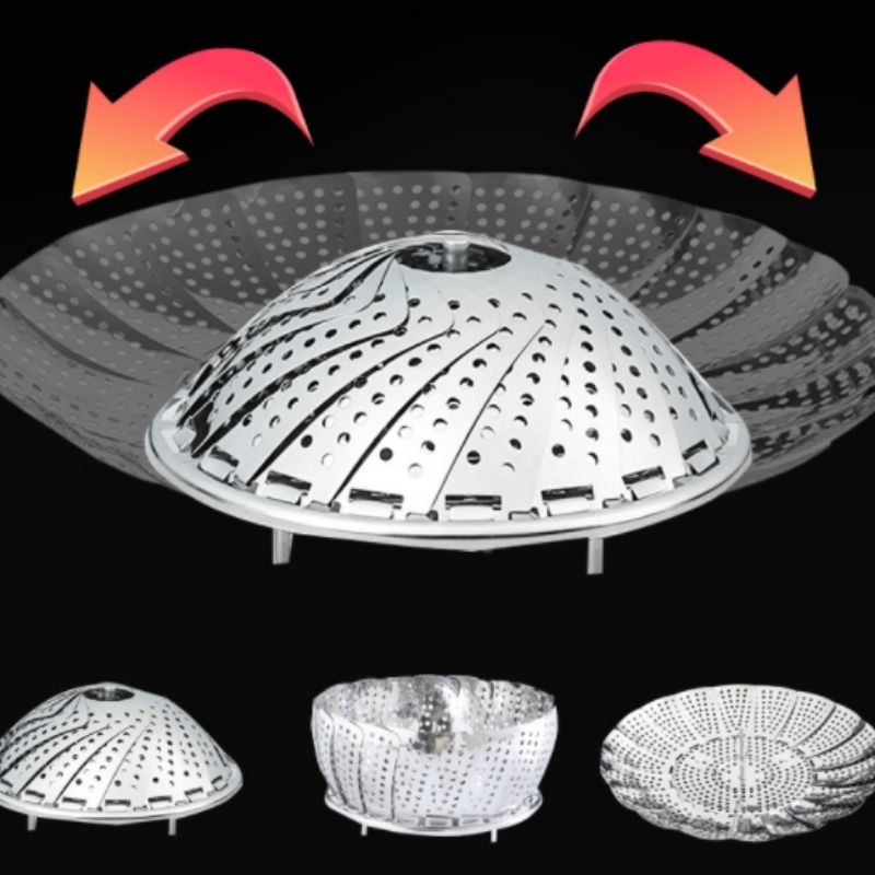 Cesto De Aço Inox , Retrátil Para Cozimento A Vapor