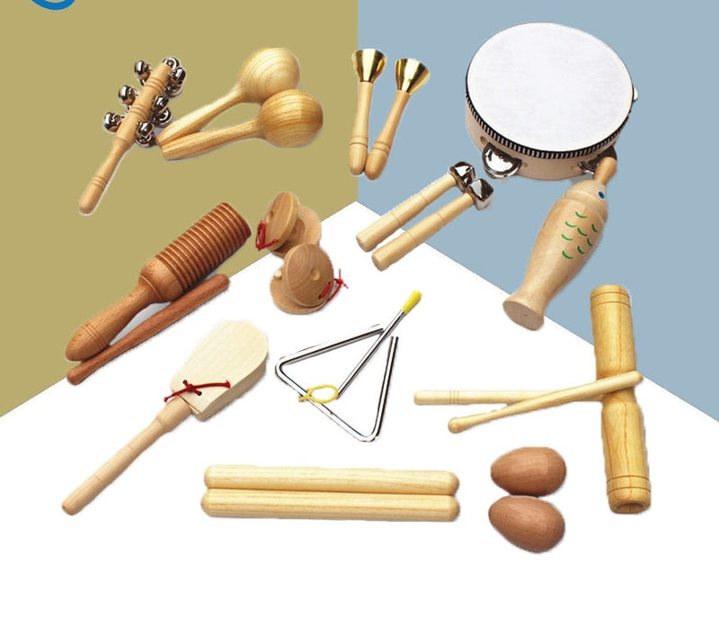 Conjunto de instrumentos musicais infantis (Material ecológico)