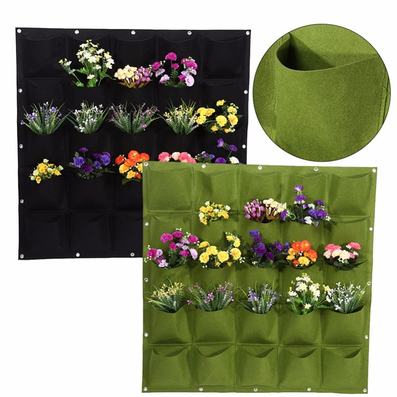 Bolsos para plantas na parede , decoração de jardim vertical