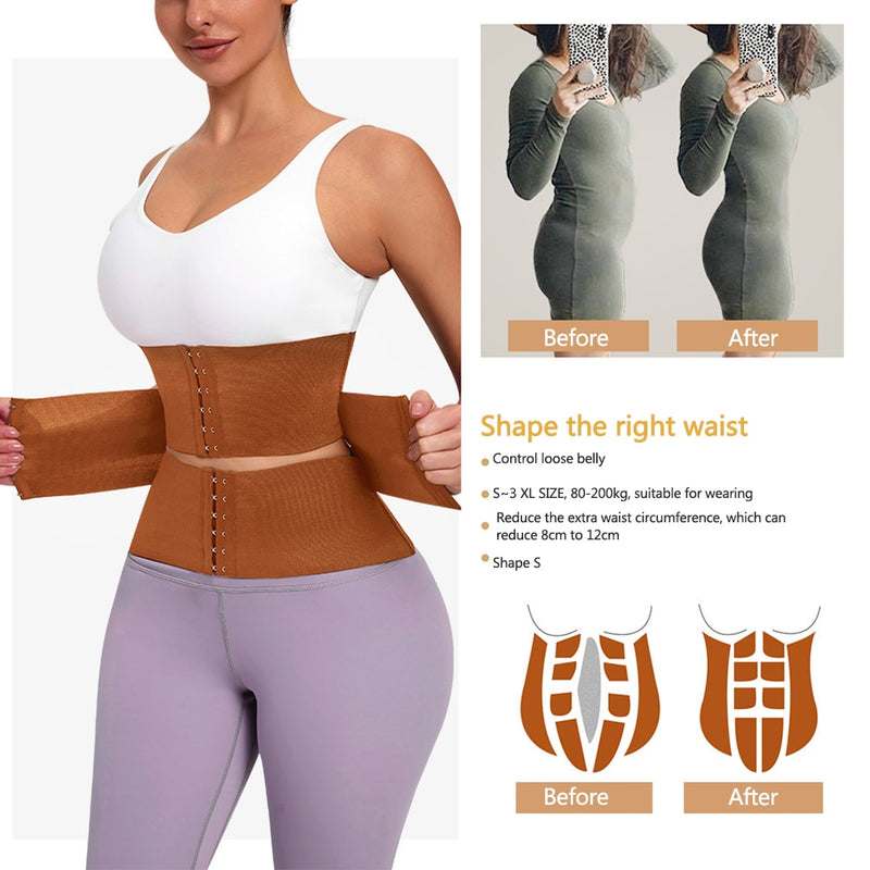 Modelador de cintura Shapenow sem costura, com 3 níveis de ajustes para perfeita  compressão corporal